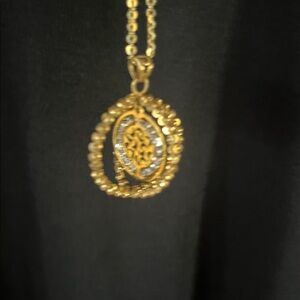 Elegant Gold Plated 3D Sphere Pendant Necklace